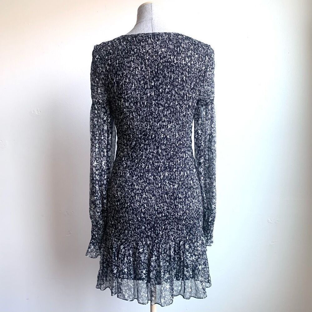 LoveShackFancy Mini Dress Silk Star‎ Celestial Smocked Scarlett Print Women's M - Picture 9 of 11